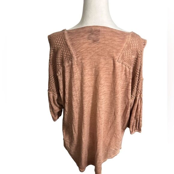 XCVI Rust Colored Blouse cut out shoulder burn out style medium oversized - Picture 4 of 15